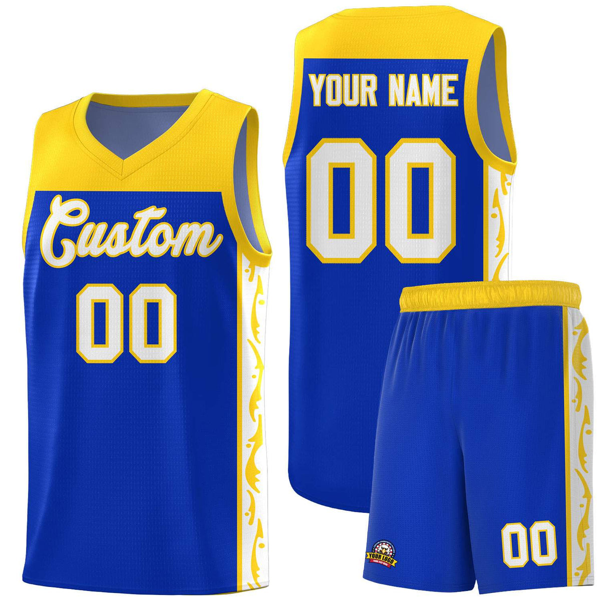 Custom Royal Side Pattern Sports Uniform Basketball Jersey|KXKSHOP