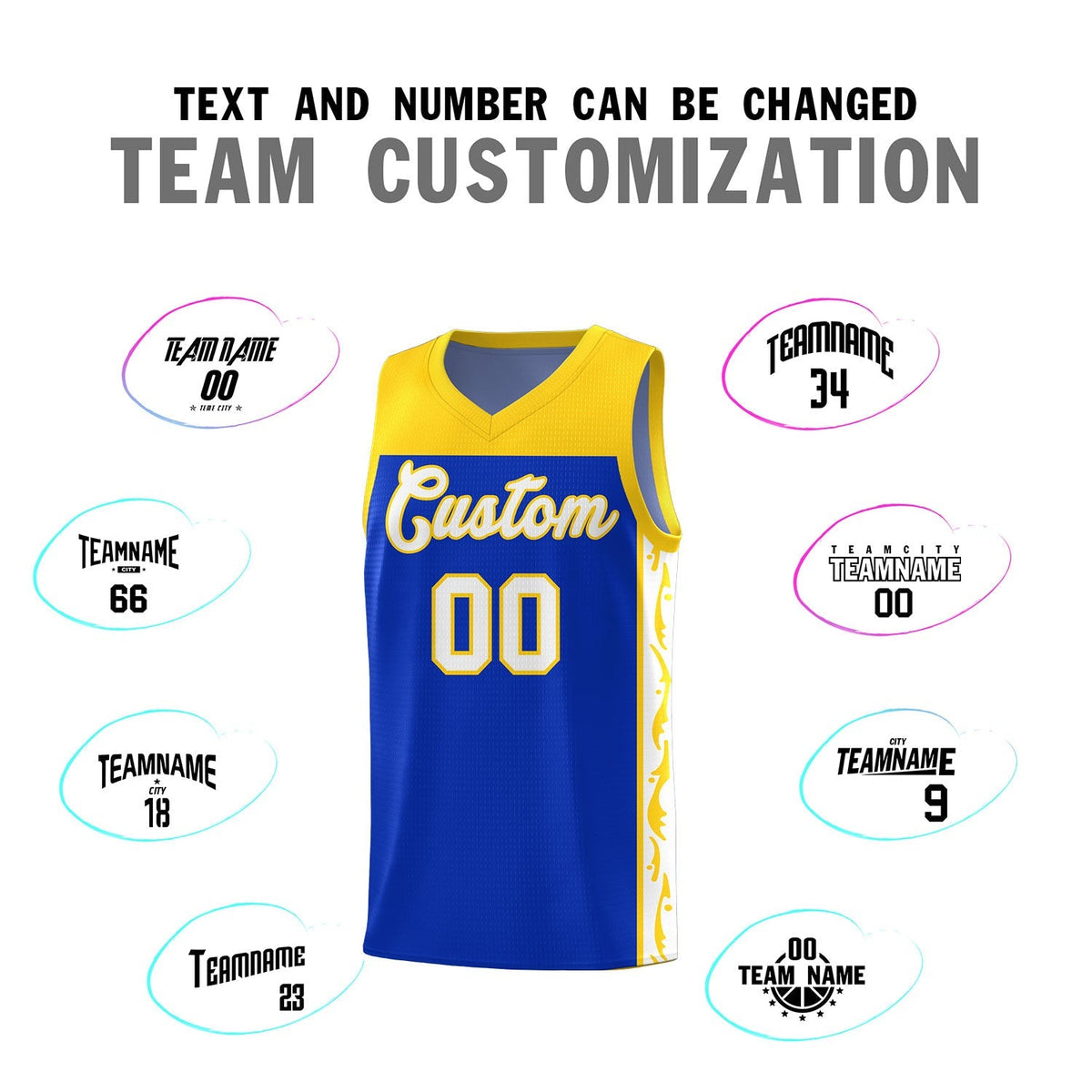 Custom Royal Side Pattern Sports Uniform Basketball Jersey|KXKSHOP