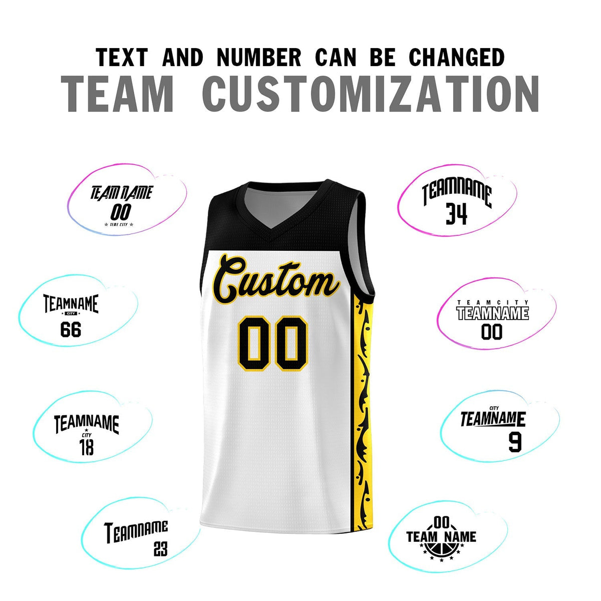 Custom White Side Pattern Sports Uniform Basketball Jersey|KXKSHOP