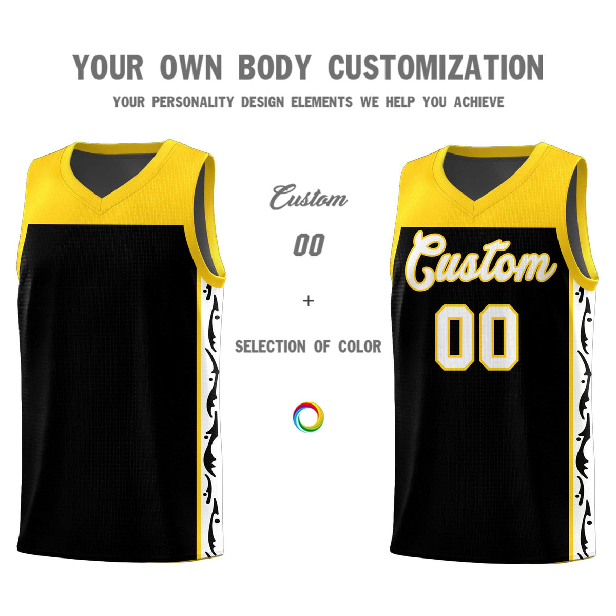 Custom Black Side Pattern Sports Uniform Basketball Jersey|KXKSHOP