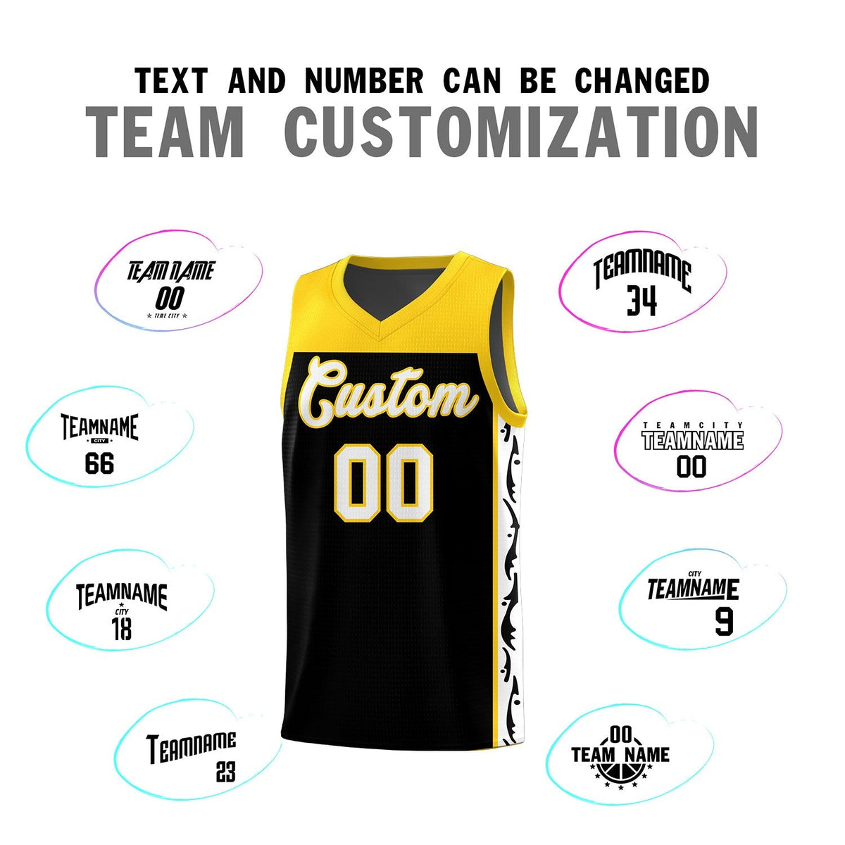 Custom Black Side Pattern Sports Uniform Basketball Jersey|KXKSHOP