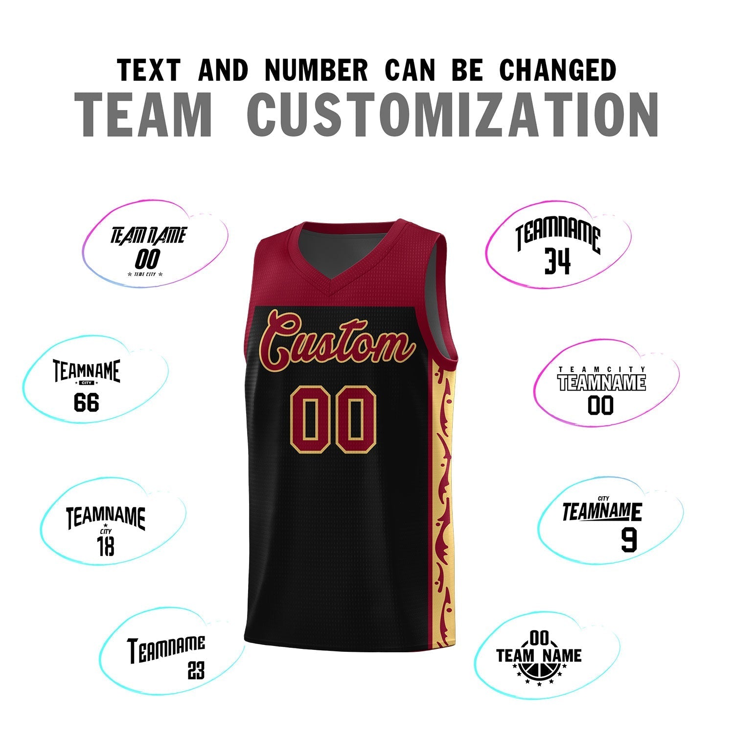 Custom Black Side Pattern Sports Uniform Basketball Jersey|KXKSHOP