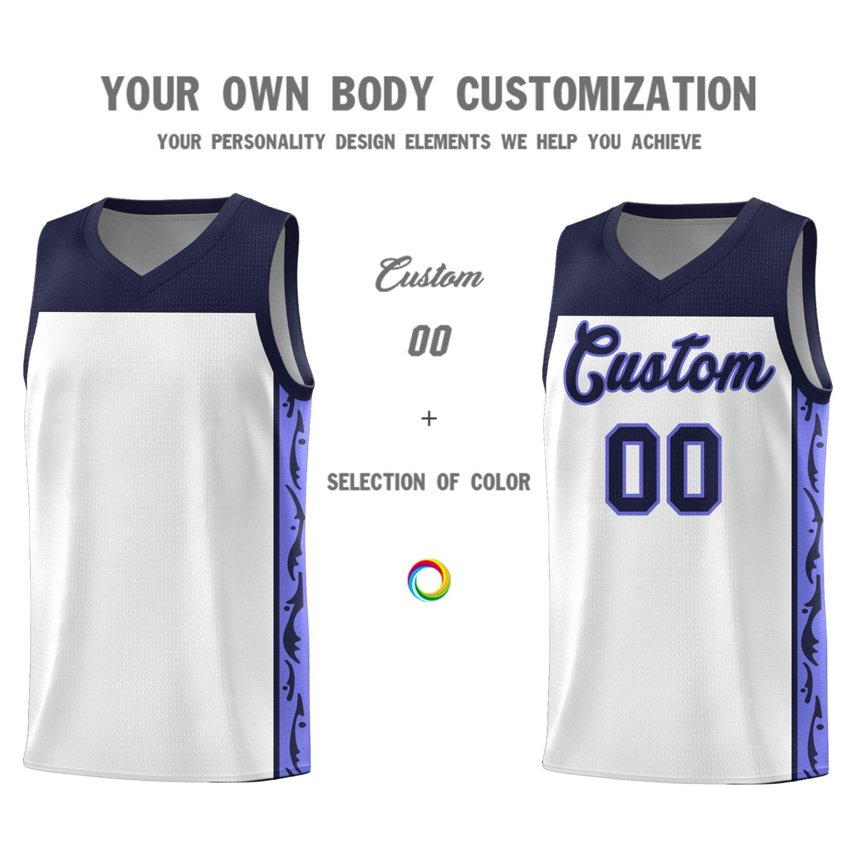 Custom White Side Pattern Sports Uniform Basketball Jersey|KXKSHOP