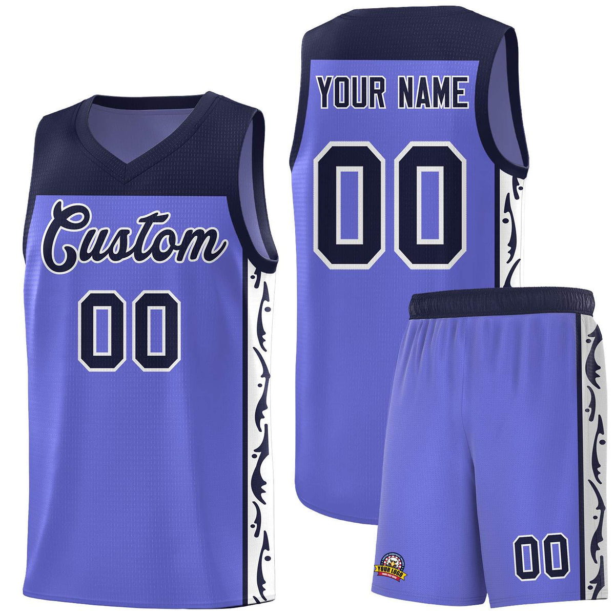 Custom Purple Side Pattern Sports Uniform Basketball Jersey|KXKSHOP