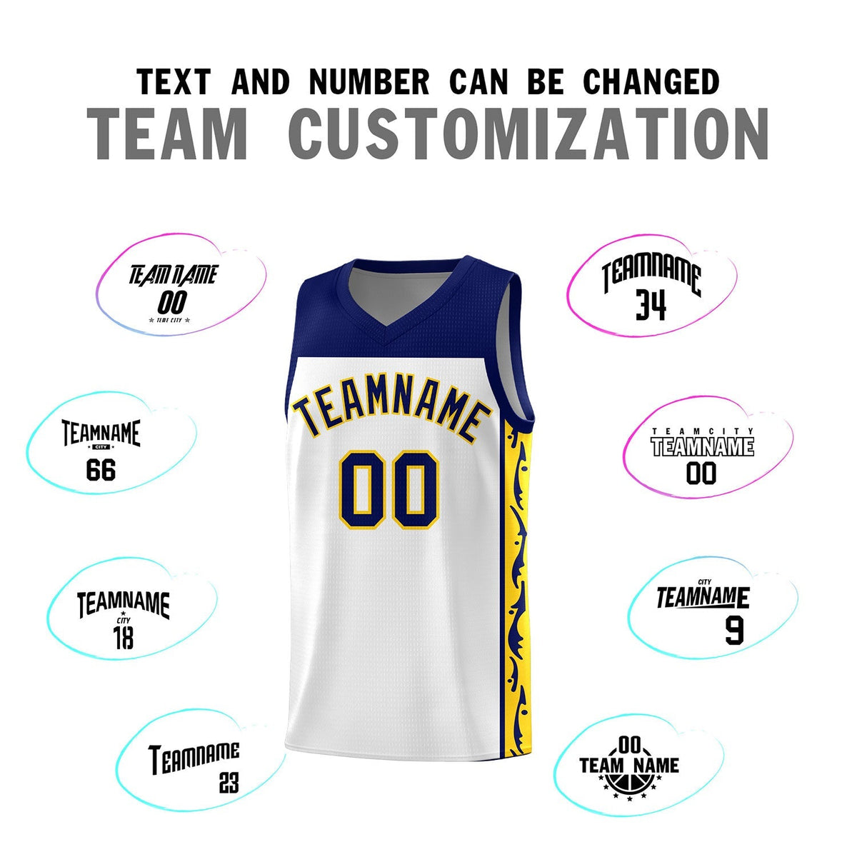 Custom White Side Pattern Sports Uniform Basketball Jersey|KXKSHOP