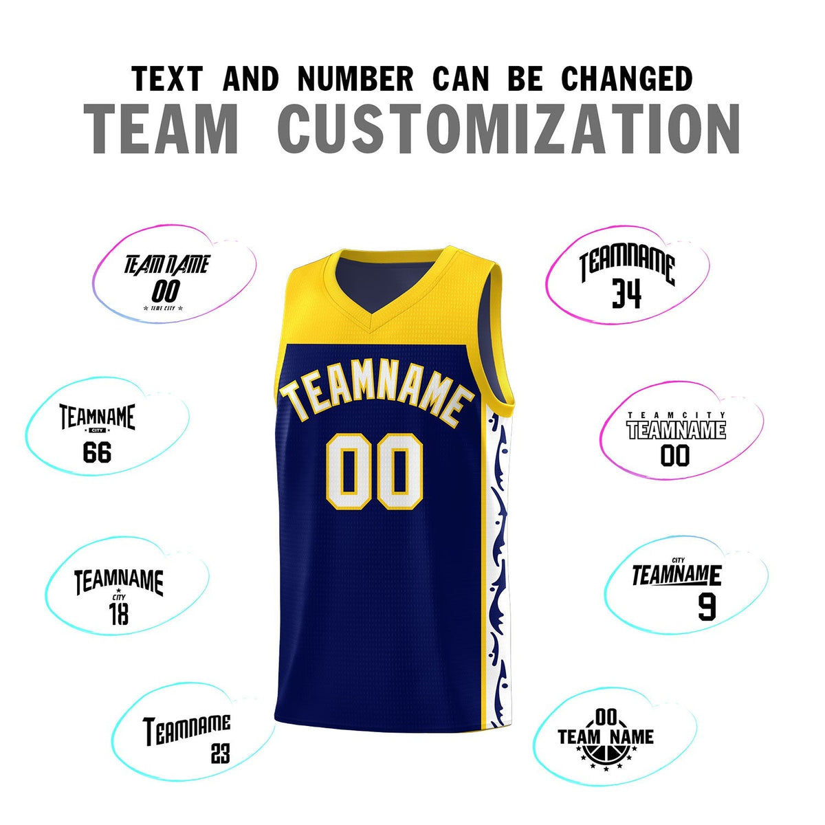 Custom Navy Side Pattern Sports Uniform Basketball Jersey|KXKSHOP