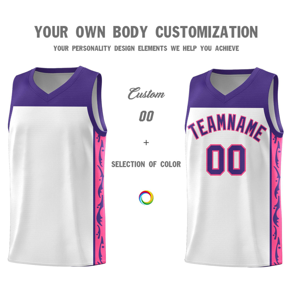 Custom White Side Pattern Sports Uniform Basketball Jersey|KXKSHOP