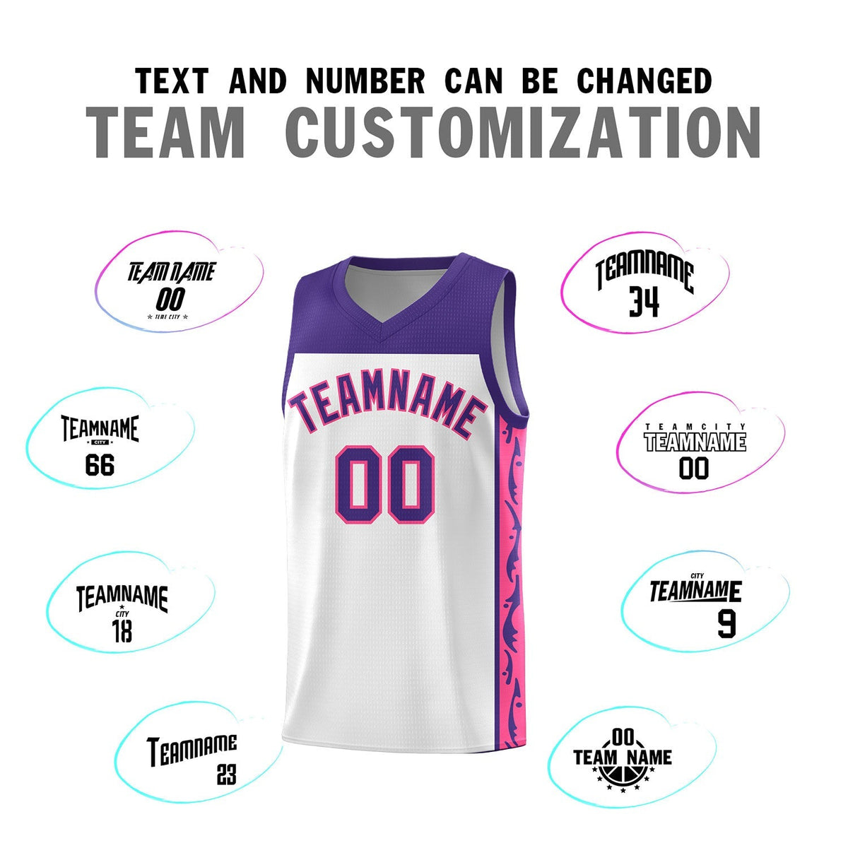 Custom White Side Pattern Sports Uniform Basketball Jersey|KXKSHOP