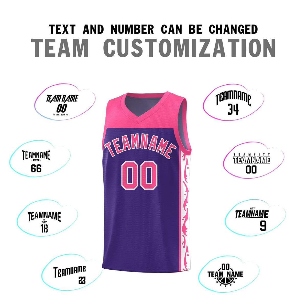 Custom Purple Side Pattern Sports Uniform Basketball Jersey|KXKSHOP