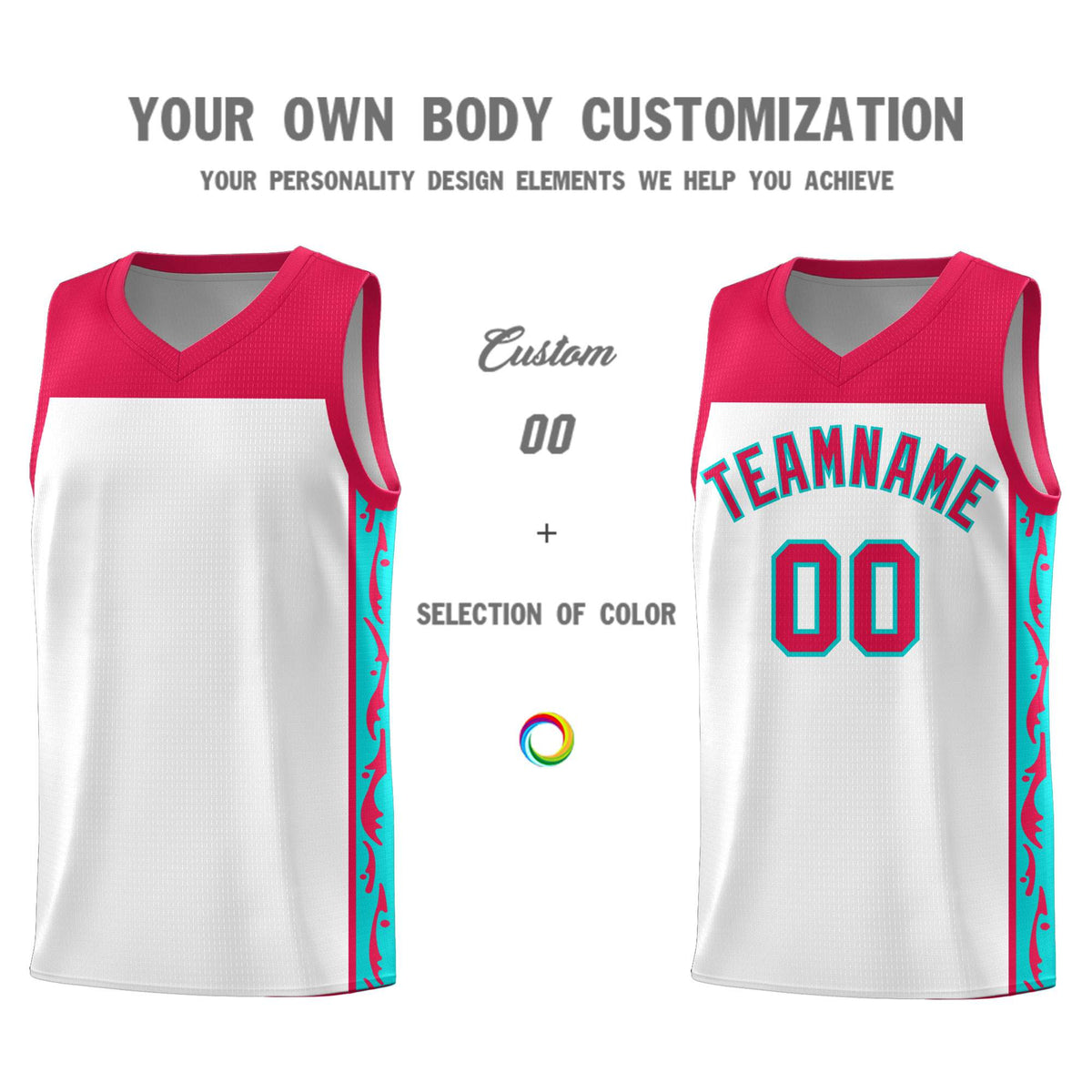 Custom White Side Pattern Sports Uniform Basketball Jersey|KXKSHOP