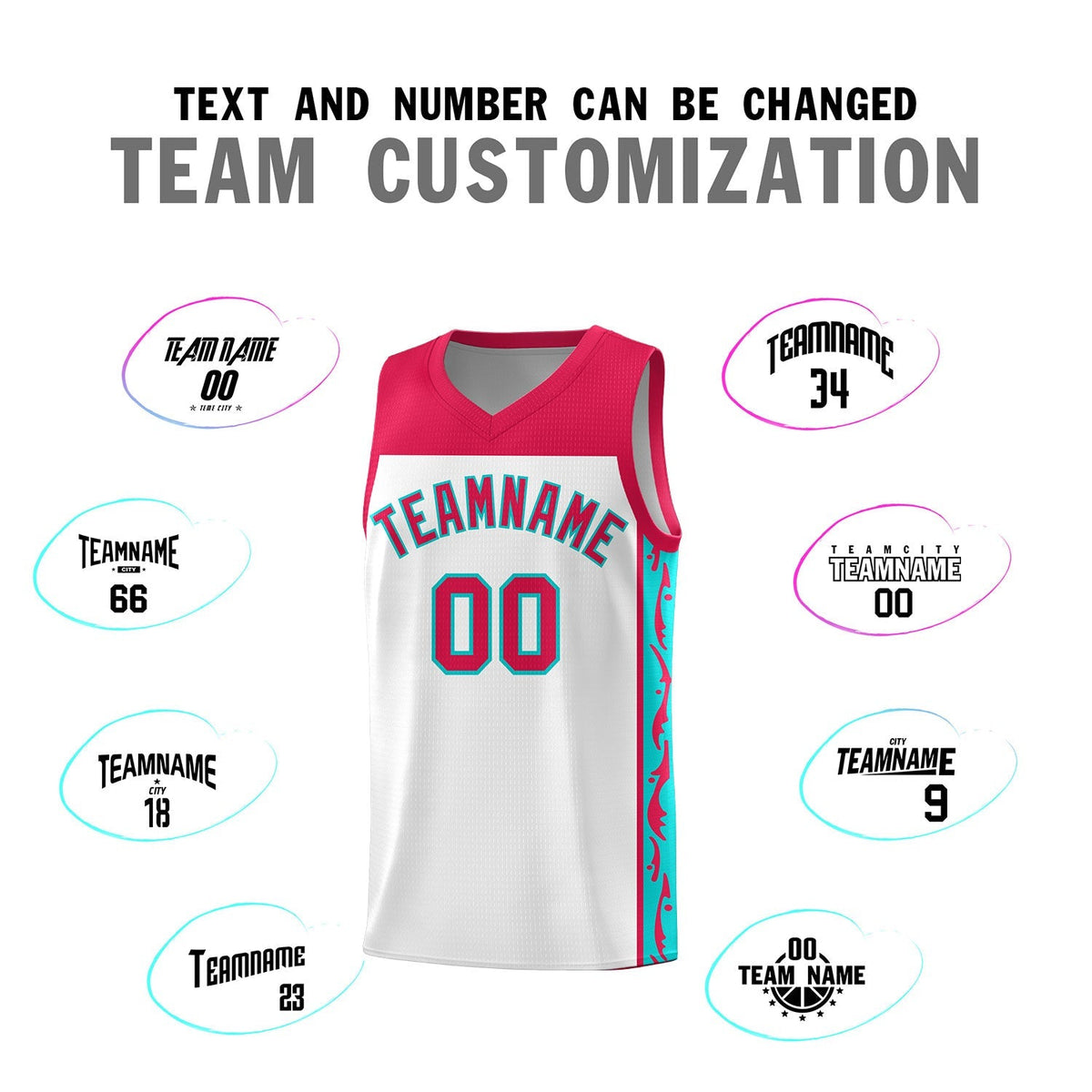 Custom White Side Pattern Sports Uniform Basketball Jersey|KXKSHOP