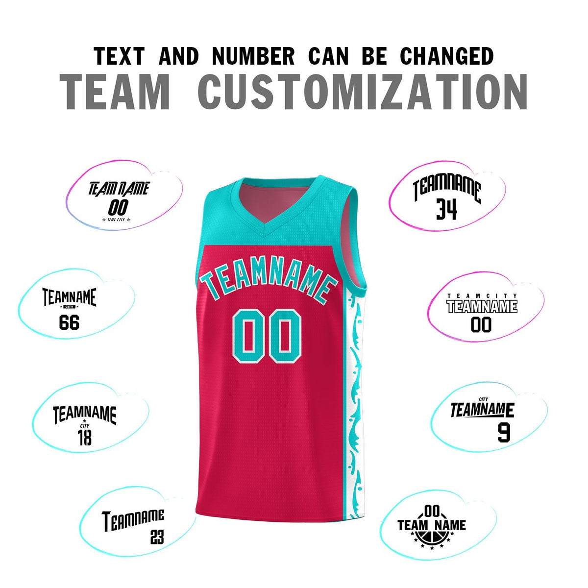 Custom Red Side Pattern Sports Uniform Basketball Jersey|KXKSHOP