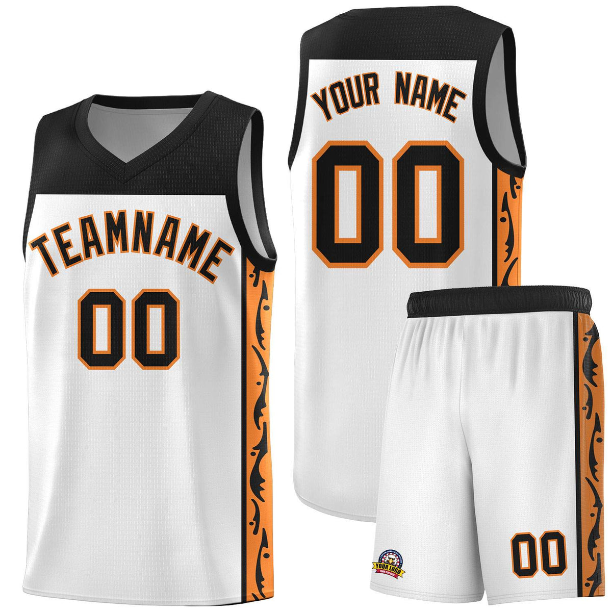 Custom White Side Pattern Sports Uniform Basketball Jersey|KXKSHOP