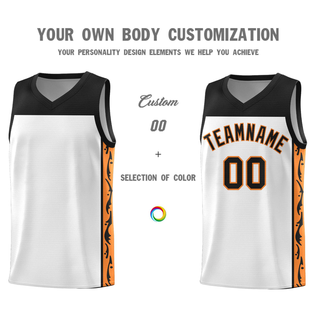 Custom White Side Pattern Sports Uniform Basketball Jersey|KXKSHOP