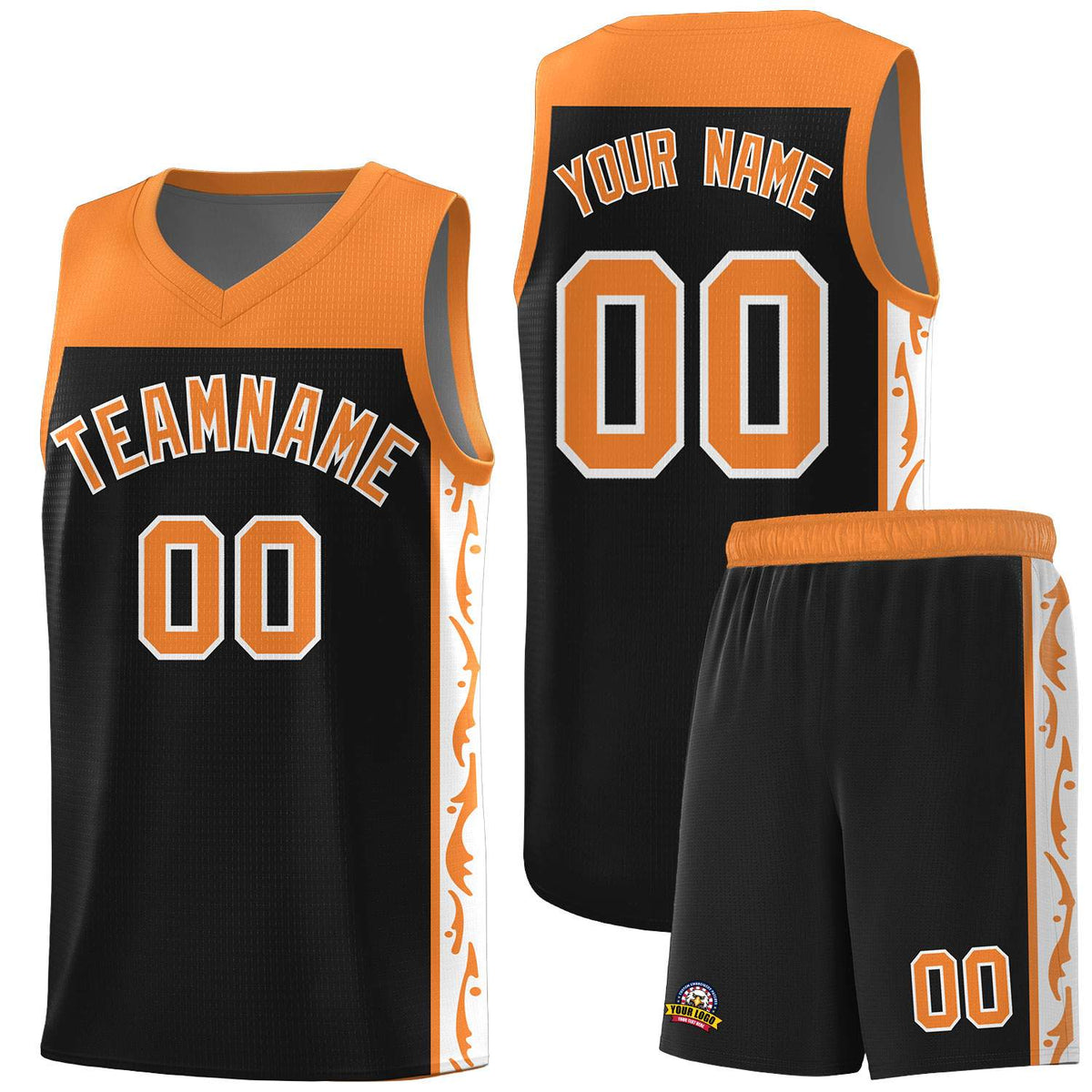 Custom Black Side Pattern Sports Uniform Basketball Jersey|KXKSHOP