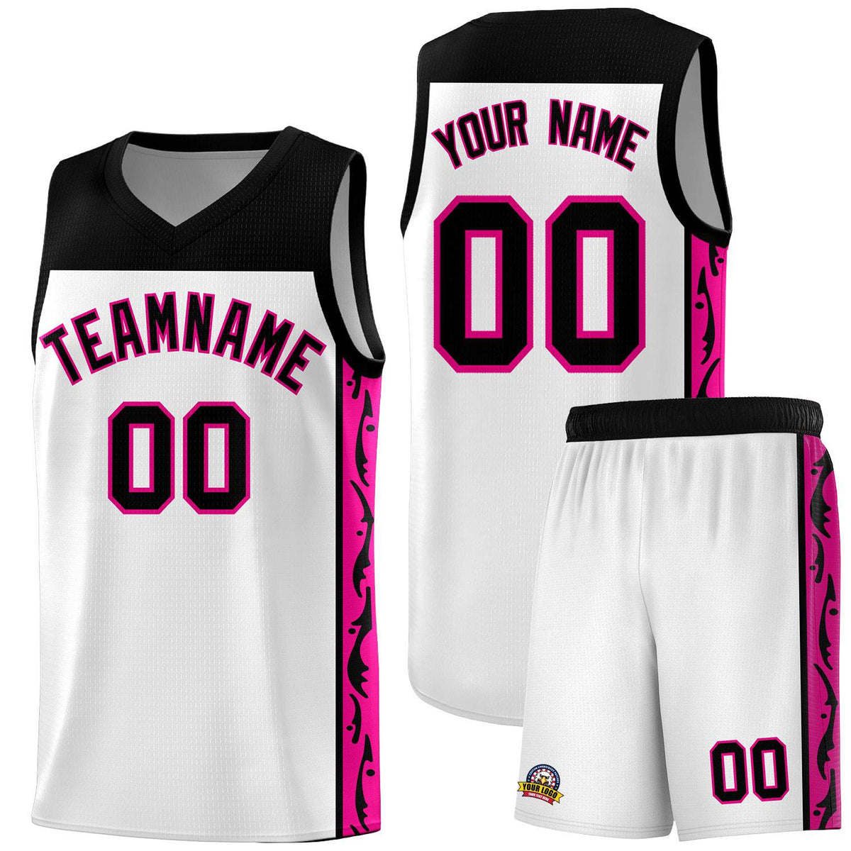 Custom White Side Pattern Sports Uniform Basketball Jersey|KXKSHOP
