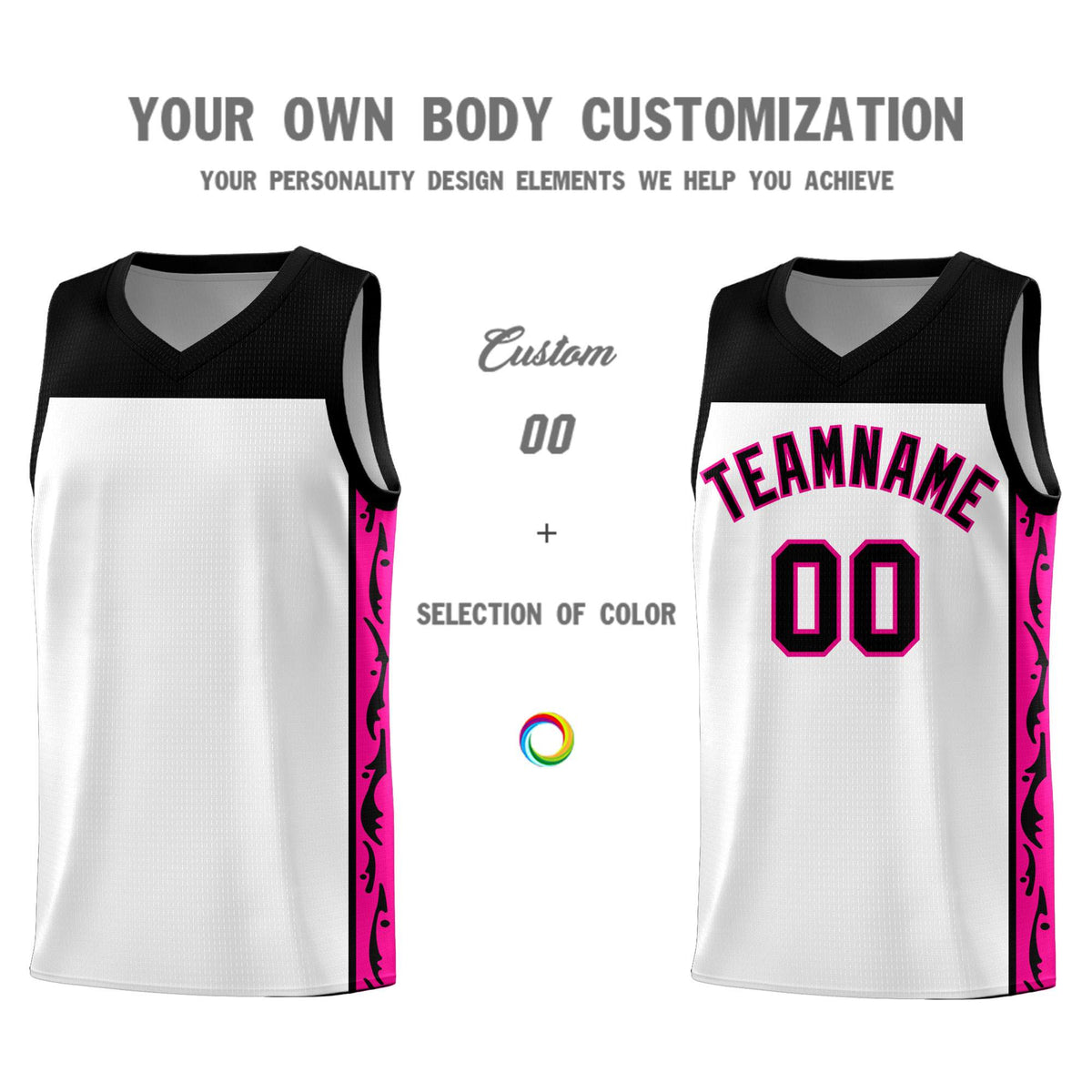 Custom White Side Pattern Sports Uniform Basketball Jersey|KXKSHOP