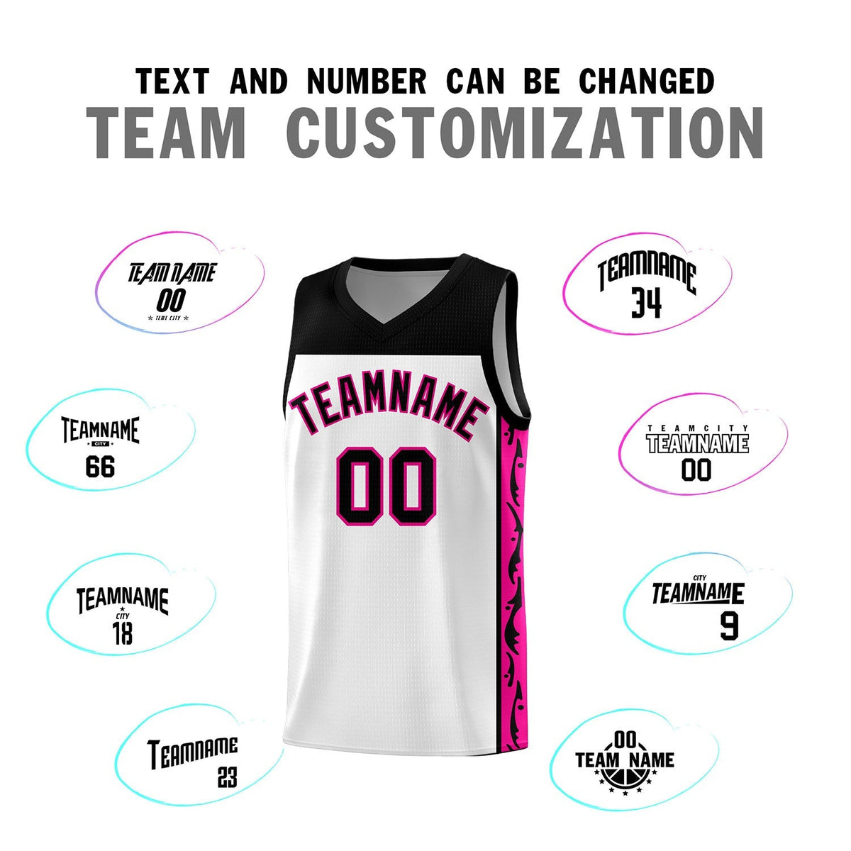 Custom White Side Pattern Sports Uniform Basketball Jersey|KXKSHOP