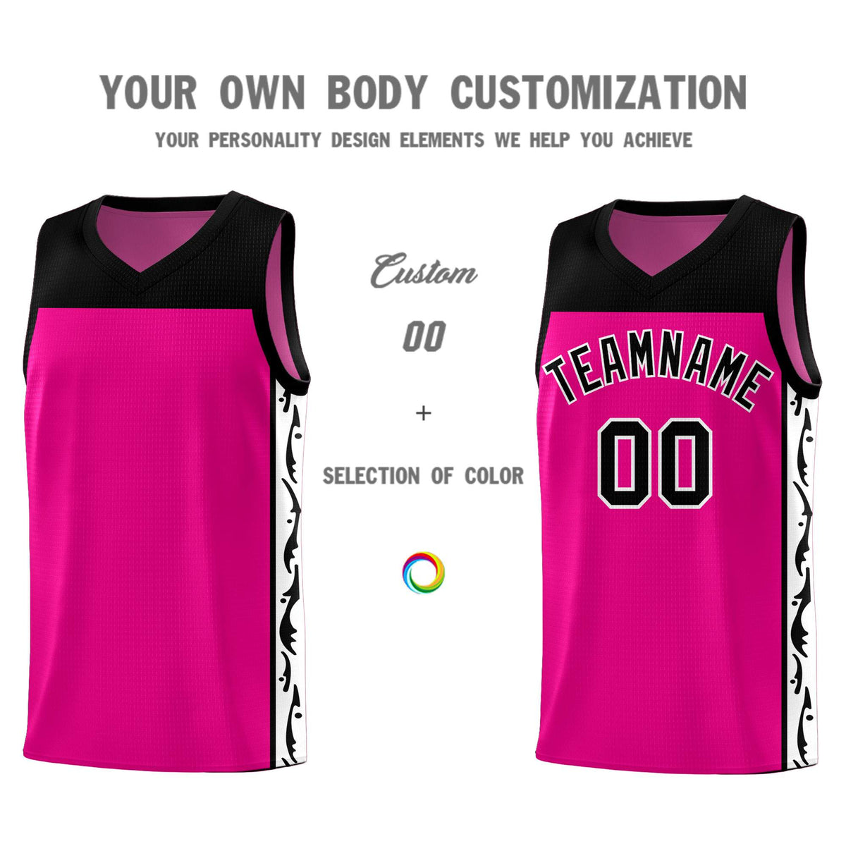 Custom Red Side Pattern Sports Uniform Basketball Jersey|KXKSHOP