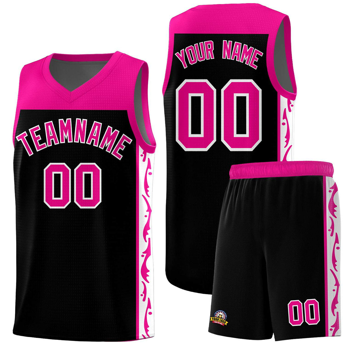 Custom Black Side Pattern Sports Uniform Basketball Jersey|KXKSHOP