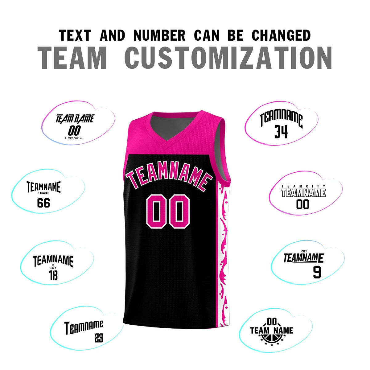 Custom Black Side Pattern Sports Uniform Basketball Jersey|KXKSHOP