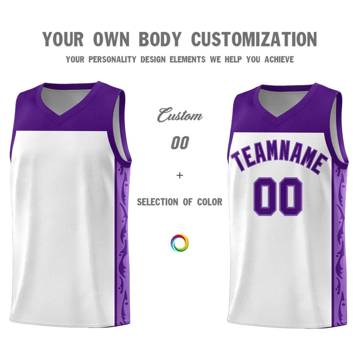 Custom White Side Pattern Sports Uniform Basketball Jersey|KXKSHOP