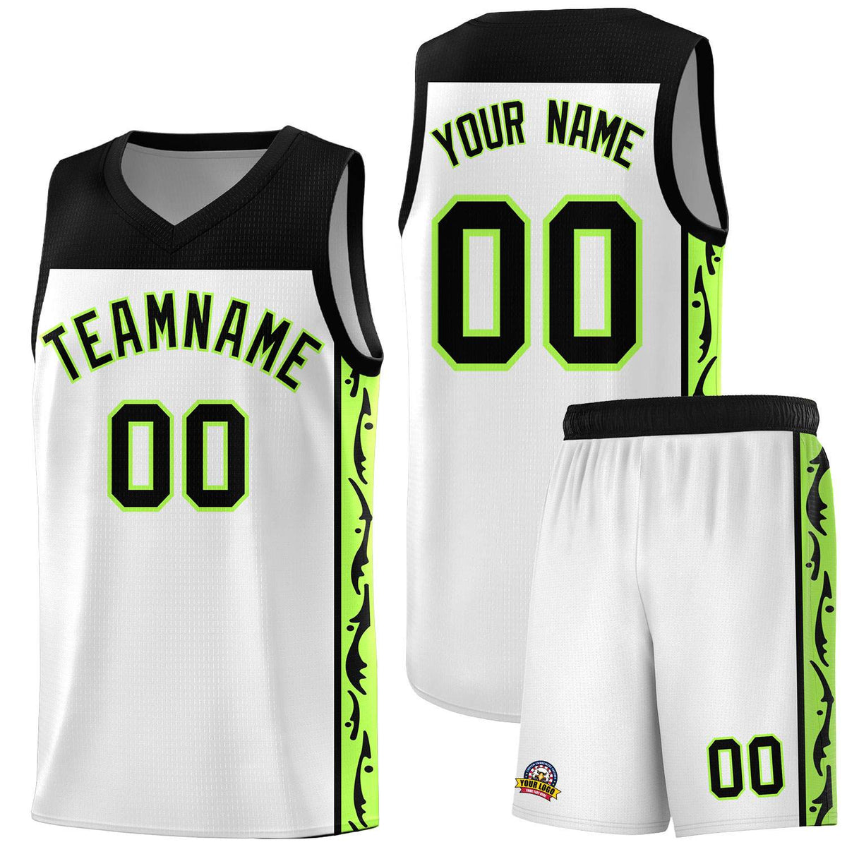 Custom White Side Pattern Sports Uniform Basketball Jersey|KXKSHOP