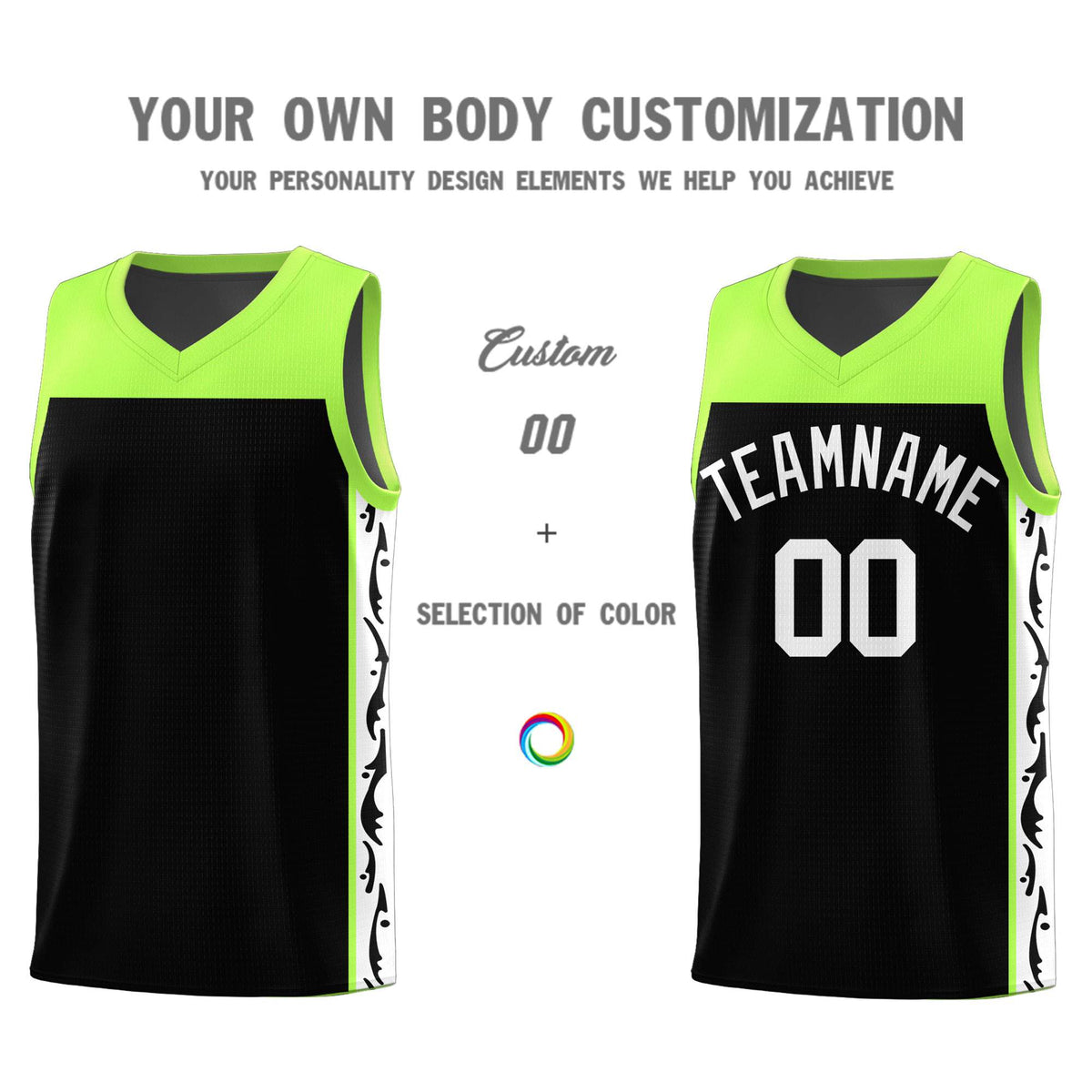Custom Black Side Pattern Sports Uniform Basketball Jersey|KXKSHOP