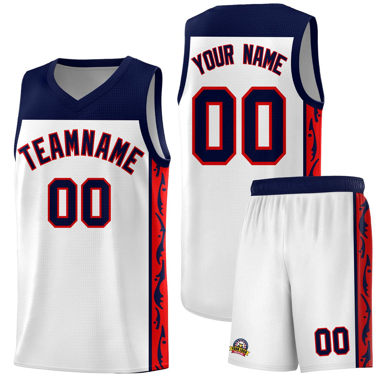 Custom White Side Pattern Sports Uniform Basketball Jersey|KXKSHOP