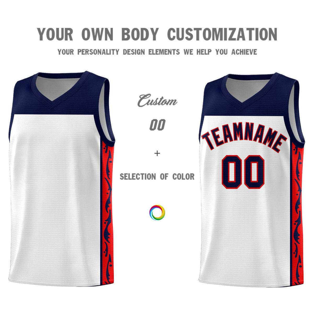 Custom White Side Pattern Sports Uniform Basketball Jersey|KXKSHOP