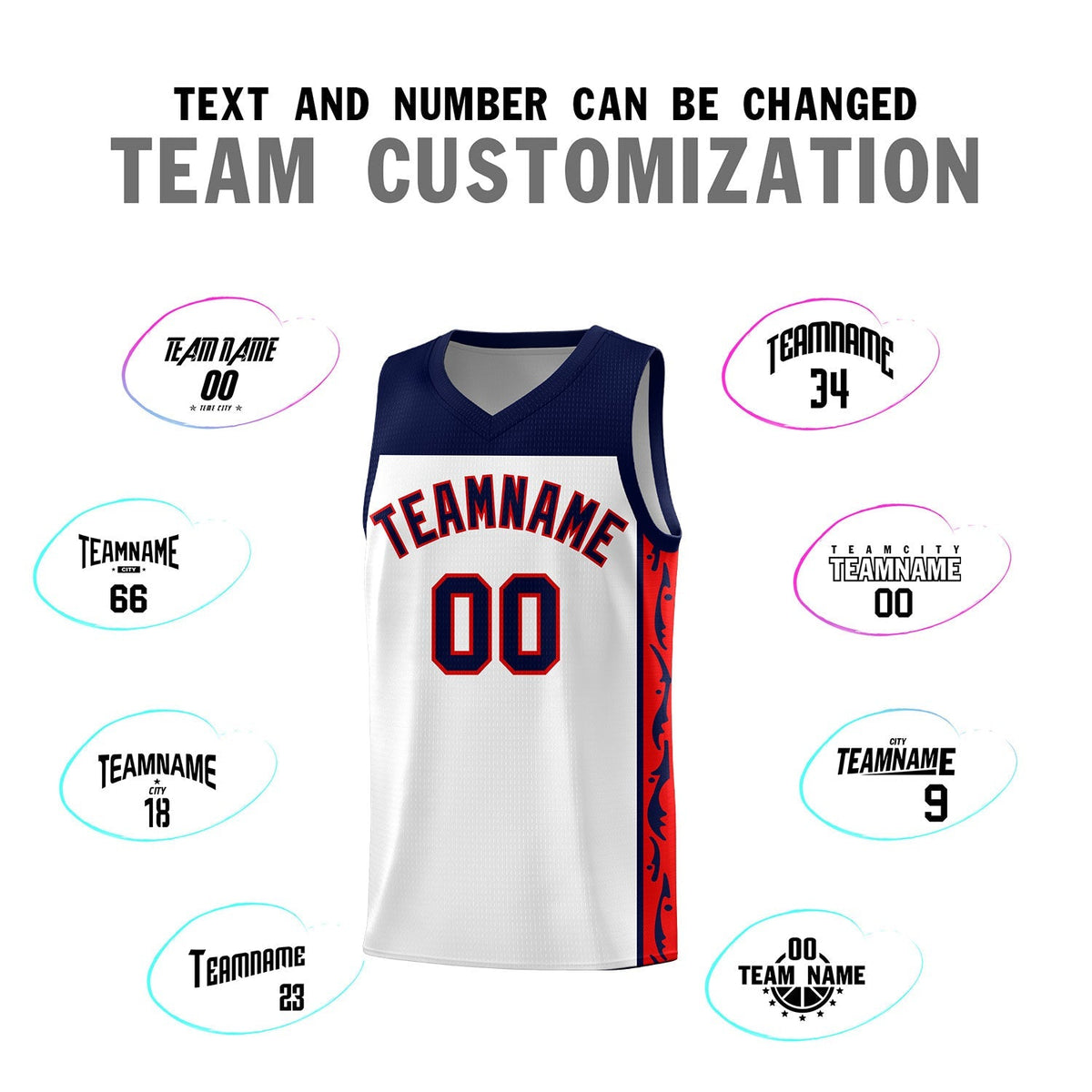 Custom White Side Pattern Sports Uniform Basketball Jersey|KXKSHOP