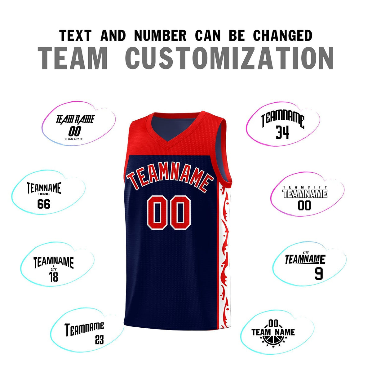 Custom Navy Side Pattern Sports Uniform Basketball Jersey|KXKSHOP