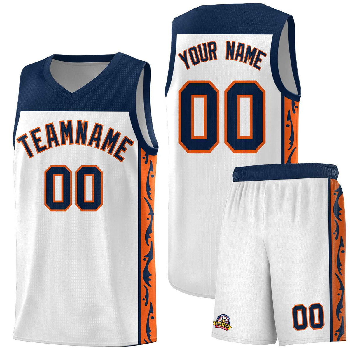 Custom White Side Pattern Sports Uniform Basketball Jersey|KXKSHOP