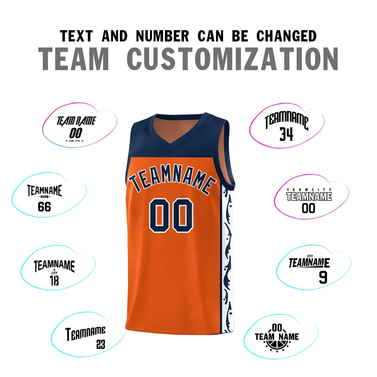 Custom Orange Side Pattern Sports Uniform Basketball Jersey|KXKSHOP