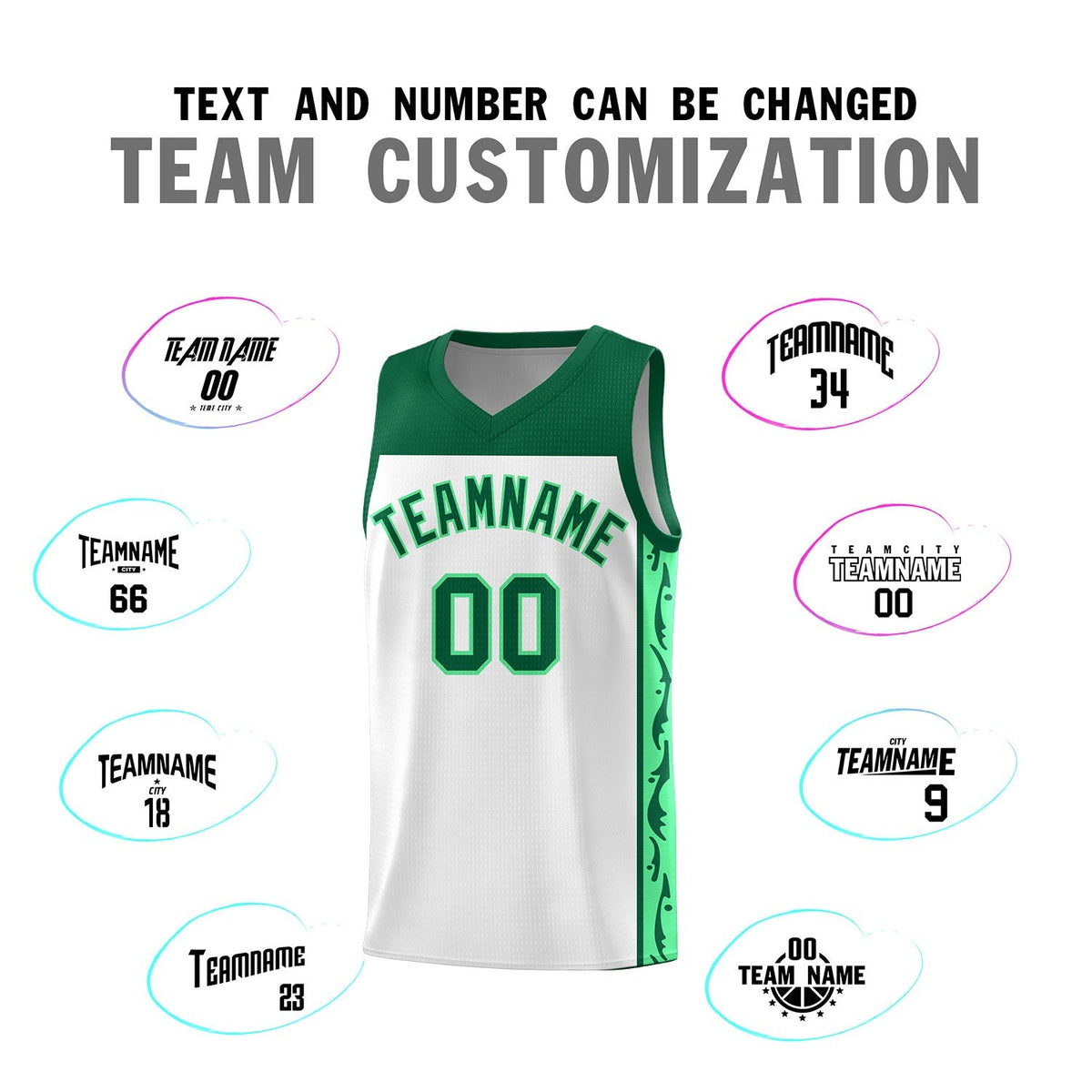 Custom White Side Pattern Sports Uniform Basketball Jersey|KXKSHOP