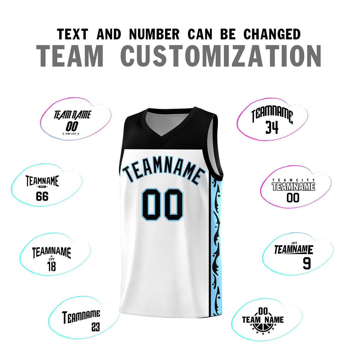 Custom White Side Pattern Sports Uniform Basketball Jersey|KXKSHOP