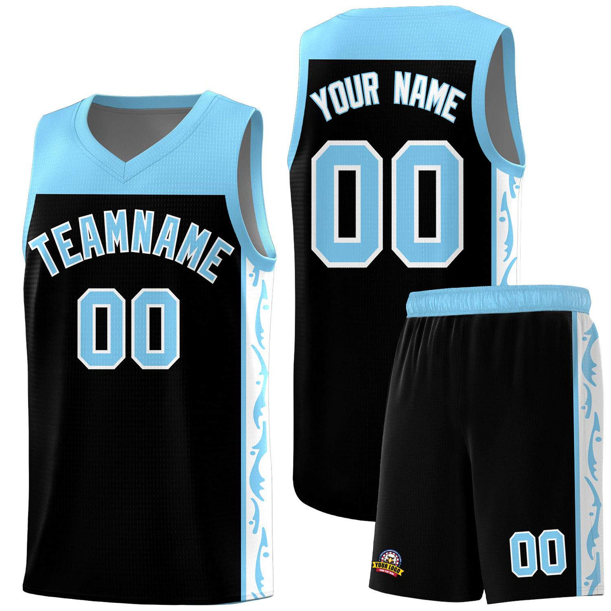 Custom Black Side Pattern Sports Uniform Basketball Jersey|KXKSHOP