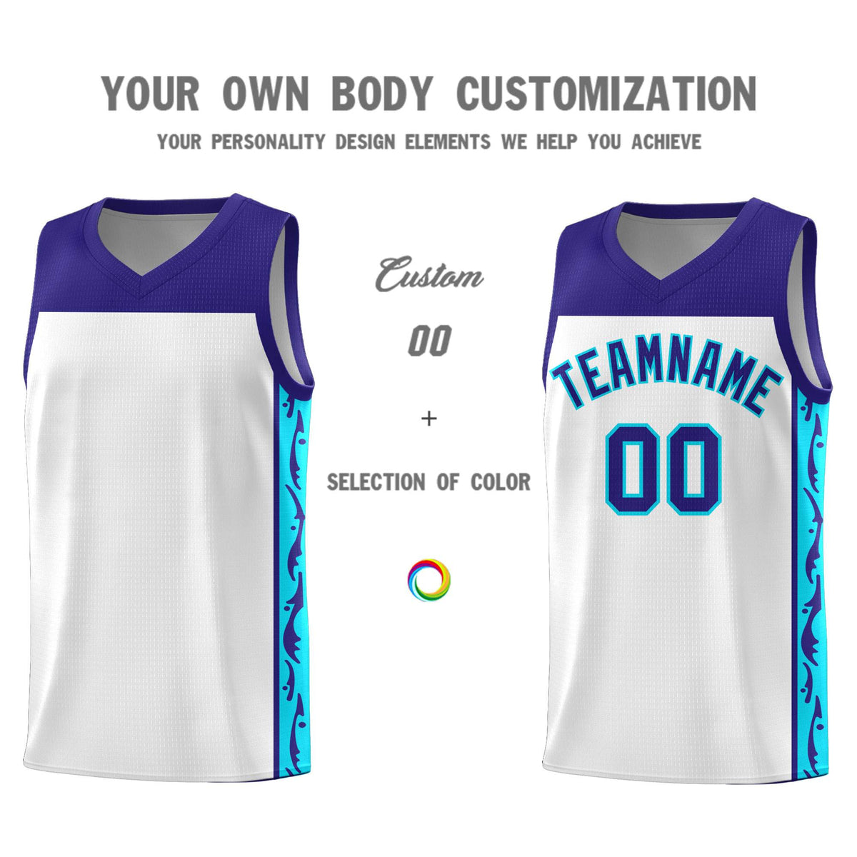 Custom White Side Pattern Sports Uniform Basketball Jersey|KXKSHOP