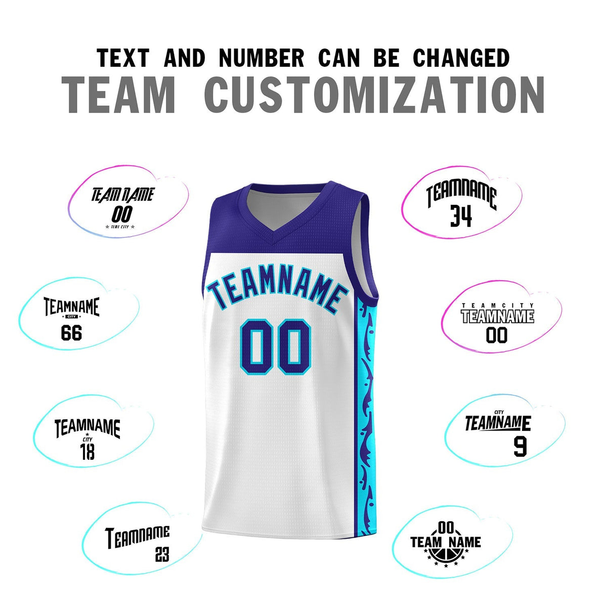 Custom White Side Pattern Sports Uniform Basketball Jersey|KXKSHOP
