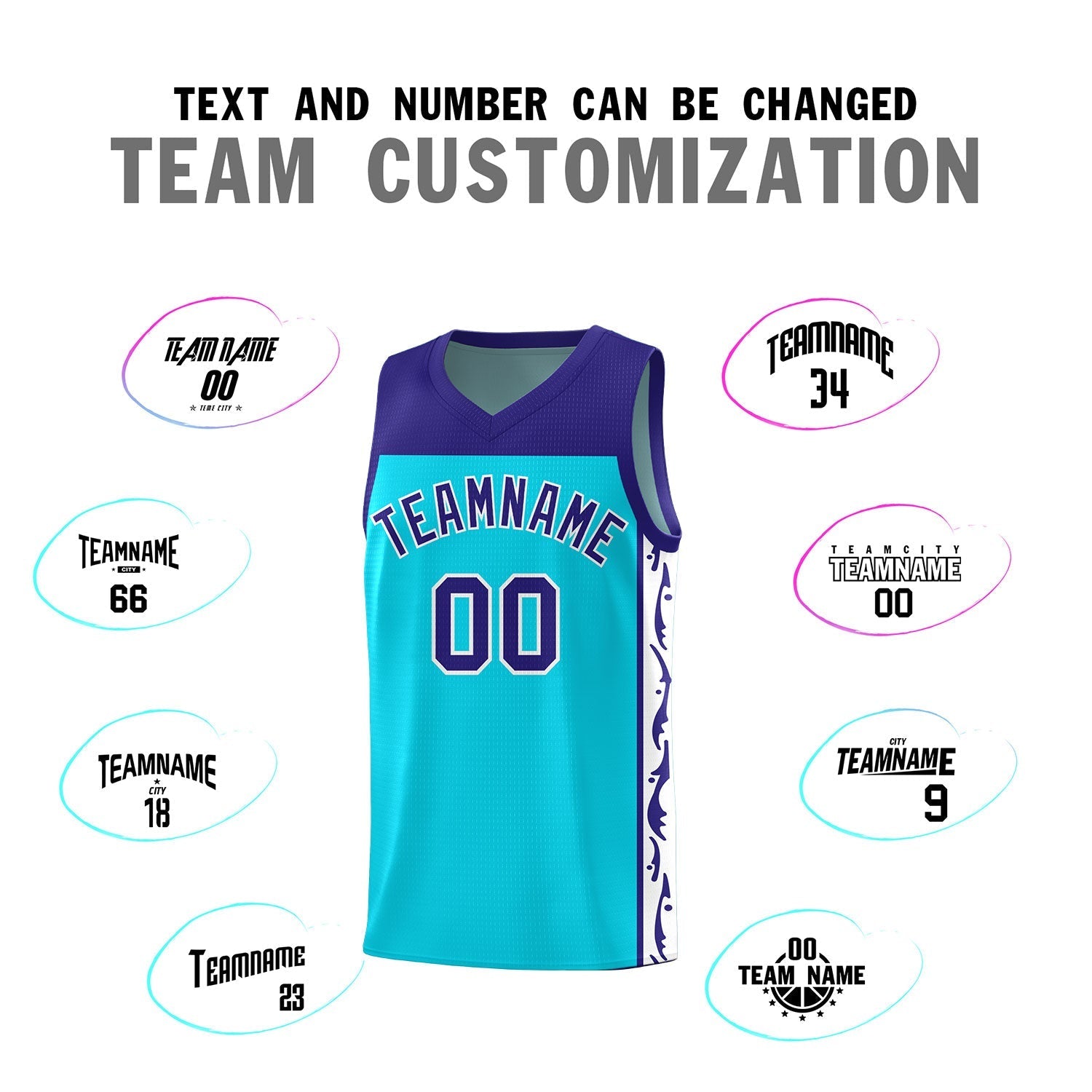 Custom Sky Blue Side Pattern Sports Uniform Basketball Jersey|KXKSHOP
