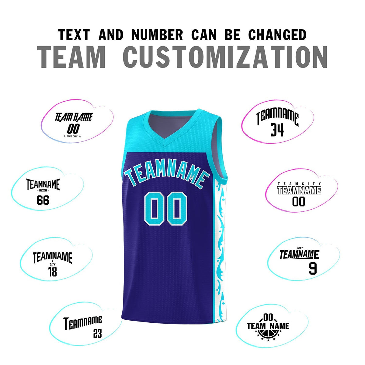 Custom Royal Side Pattern Sports Uniform Basketball Jersey|KXKSHOP