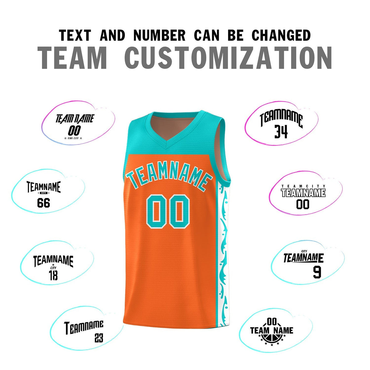 Custom Orange Side Pattern Sports Uniform Basketball Jersey|KXKSHOP