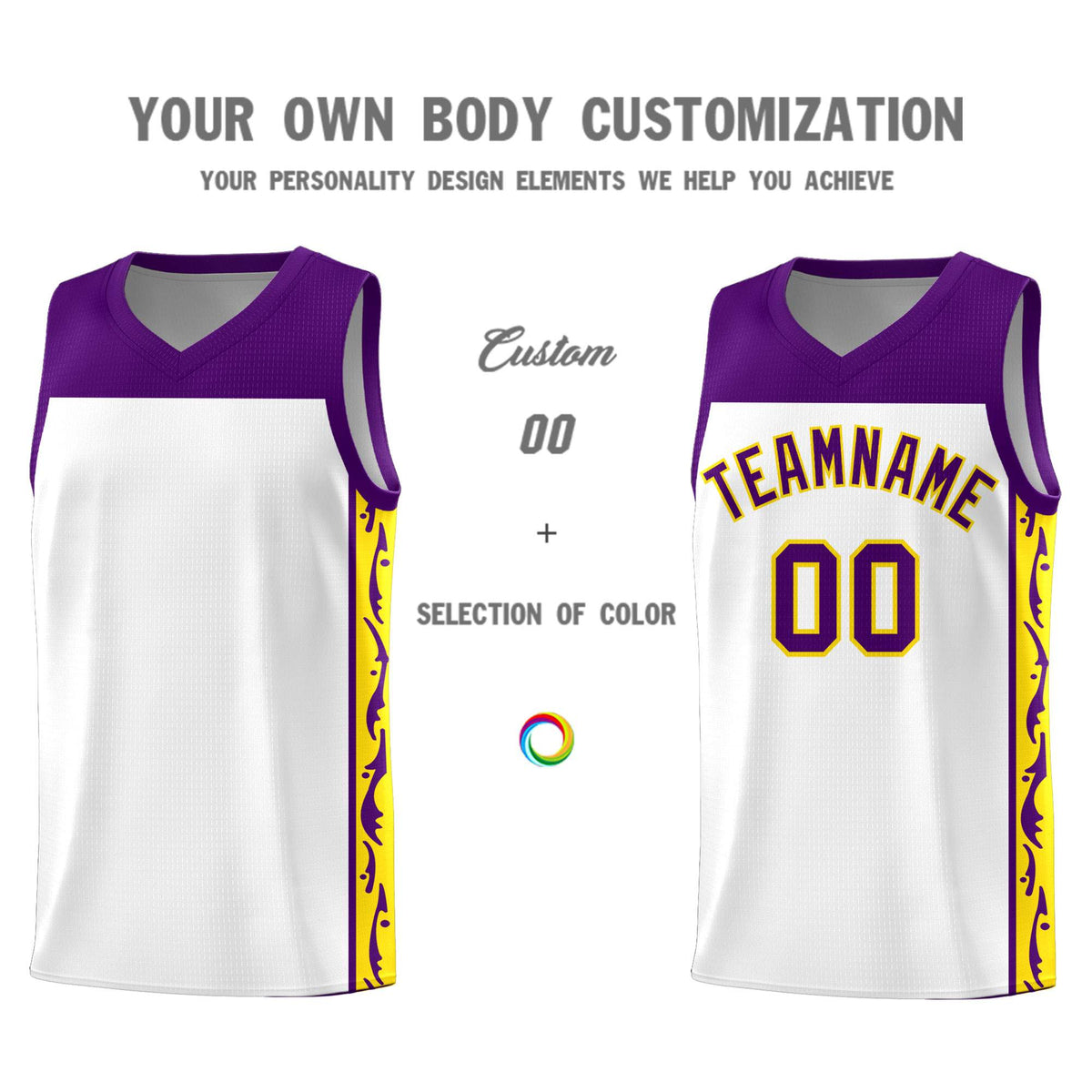 Custom White Side Pattern Sports Uniform Basketball Jersey|KXKSHOP