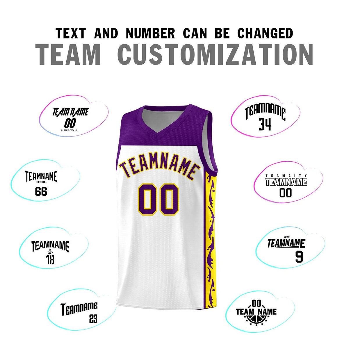Custom White Side Pattern Sports Uniform Basketball Jersey|KXKSHOP