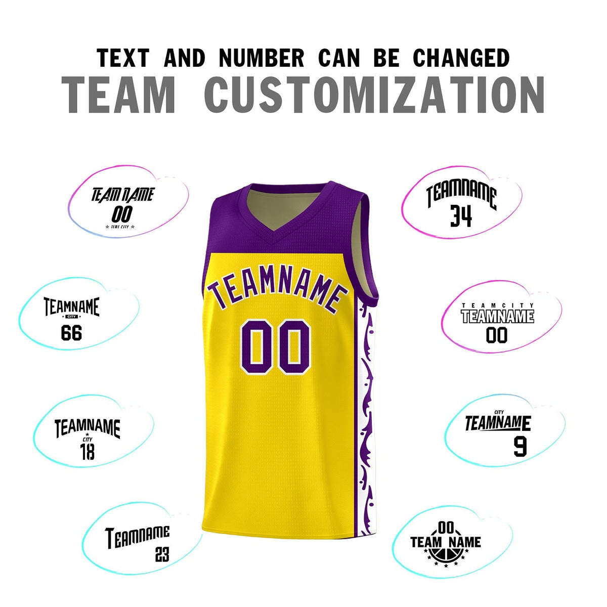 Custom Gold Side Pattern Sports Uniform Basketball Jersey|KXKSHOP