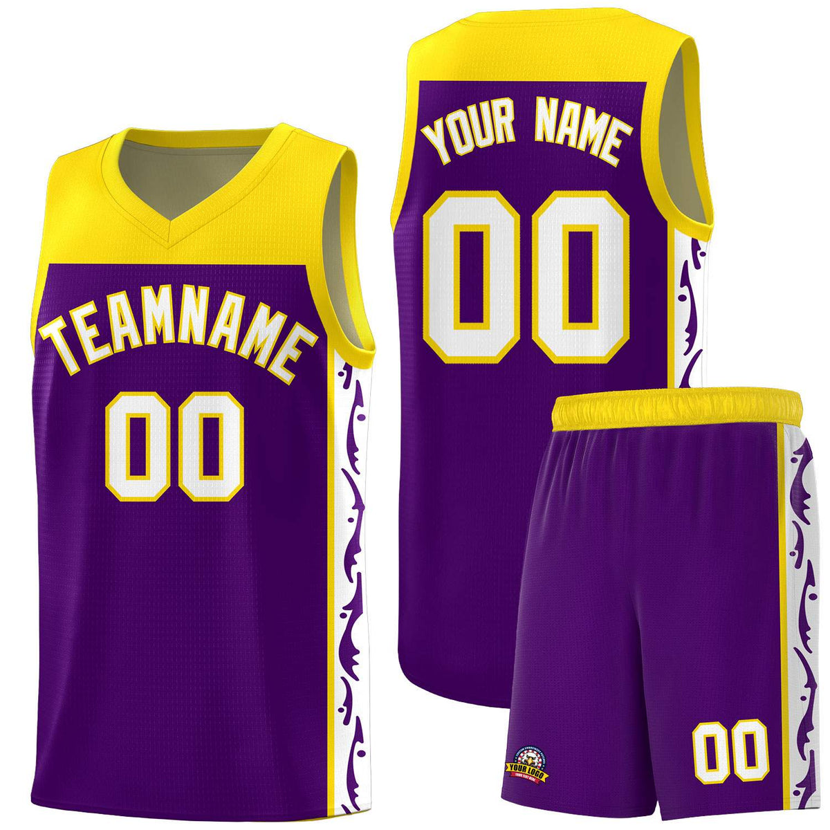 Custom Purple Side Pattern Sports Uniform Basketball Jersey|KXKSHOP