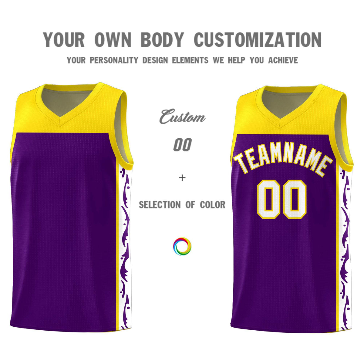 Custom Purple Side Pattern Sports Uniform Basketball Jersey|KXKSHOP