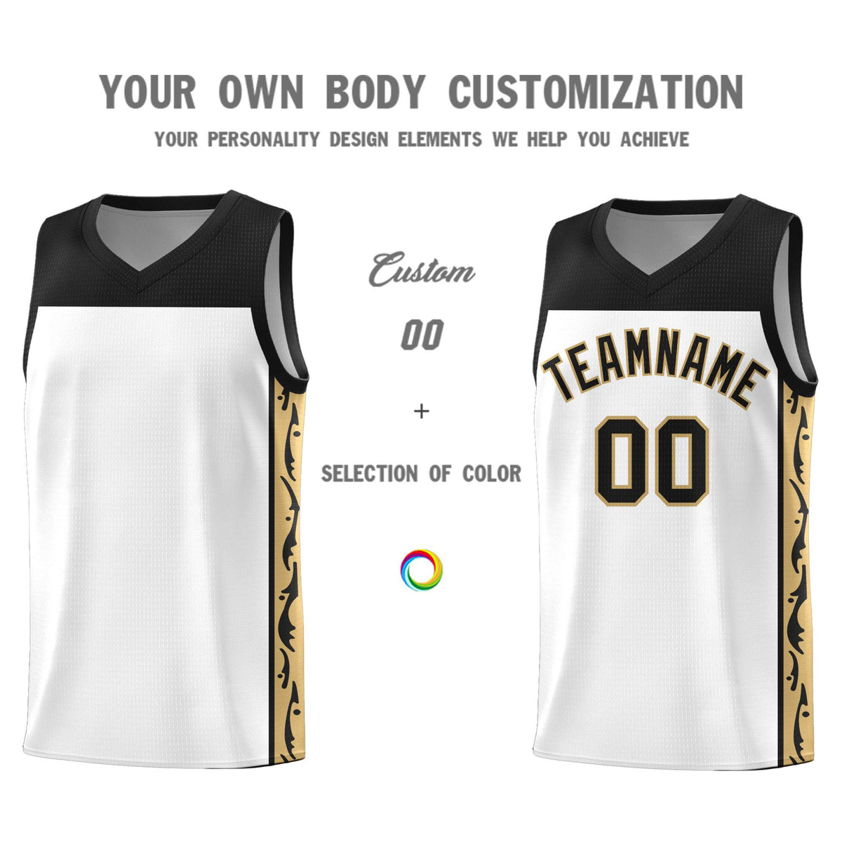 Custom White Side Pattern Sports Uniform Basketball Jersey|KXKSHOP