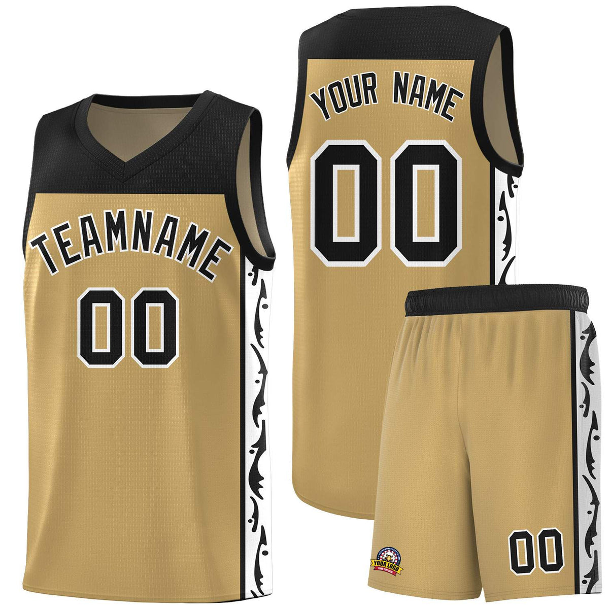 Custom Light Brown Side Pattern Sports Uniform Basketball Jersey|KXKSHOP