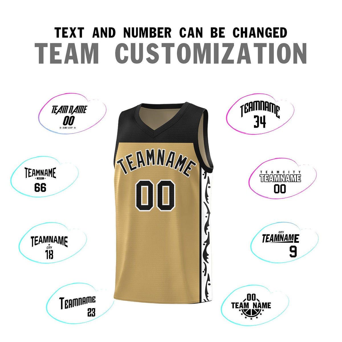 Custom Light Brown Side Pattern Sports Uniform Basketball Jersey|KXKSHOP